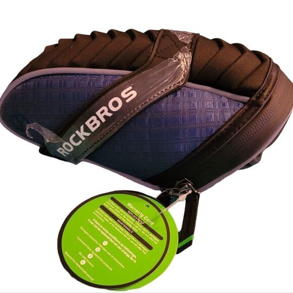 NEW ROCKBROS ROCK BROS cycling bike bicycle BLUE BLACK saddle bag RAINPROOF NWT - Picture 4 of 16